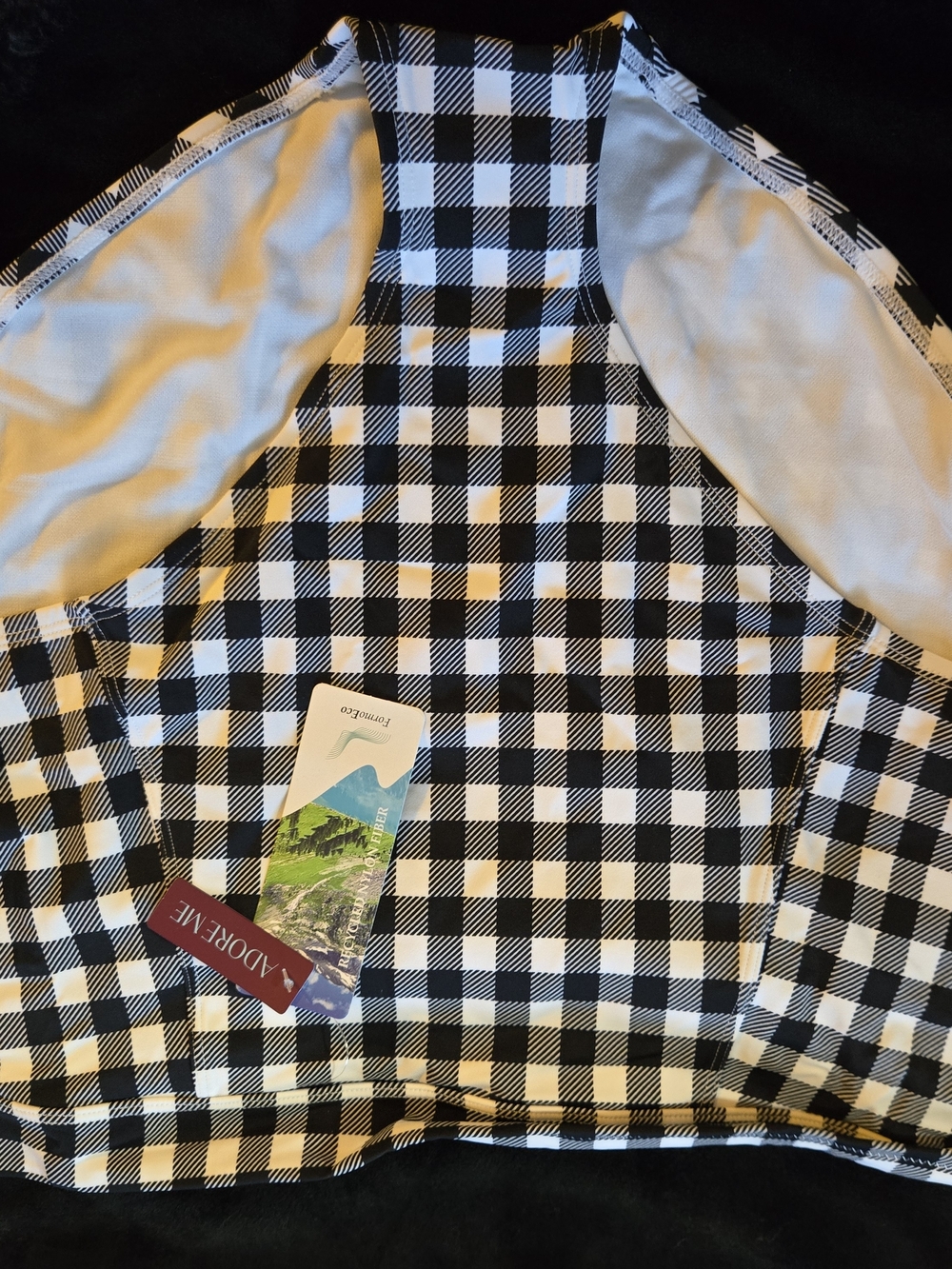 Adore Me Gingham Black & White Swim Bottom